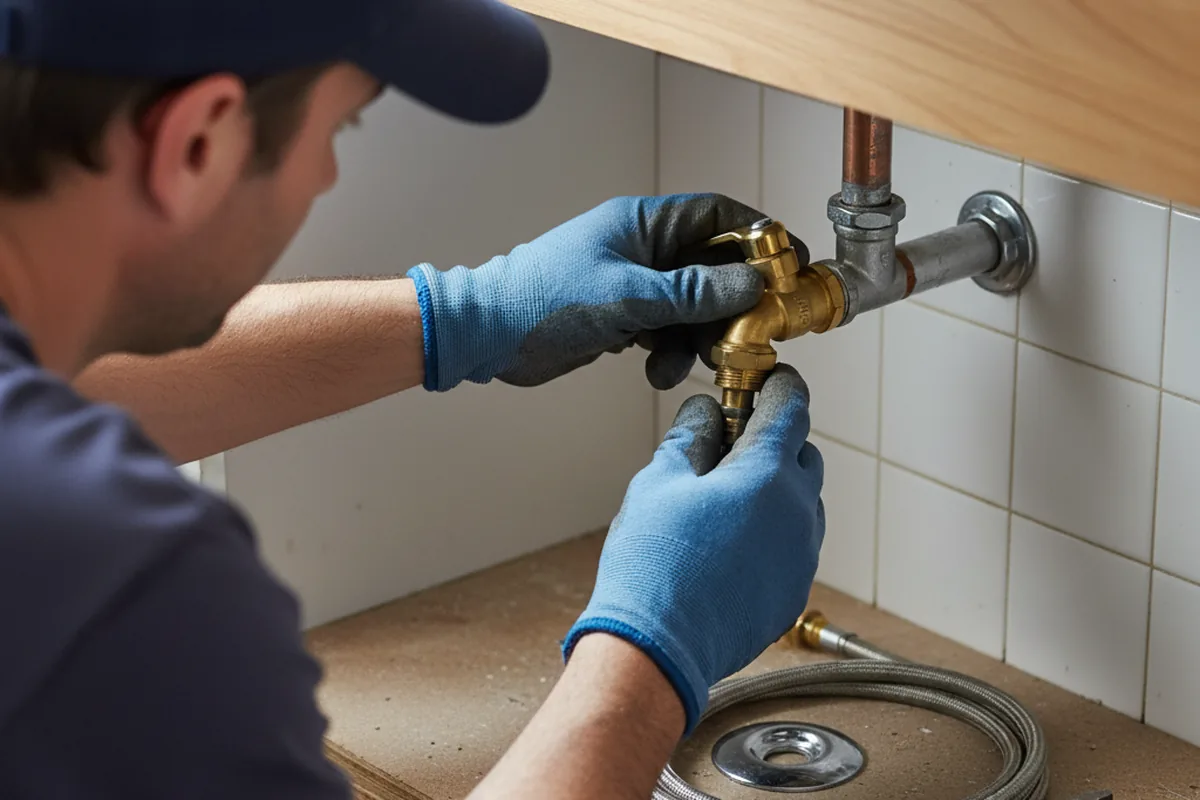 Shutoff valve and fitting work during Faucet and Fixture Repair in Flint